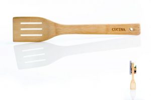 כף עץ ישרה מחוררת כלי מטבח