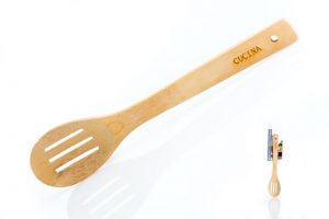 כף עץ עגולה מחוררת כלי מטבח