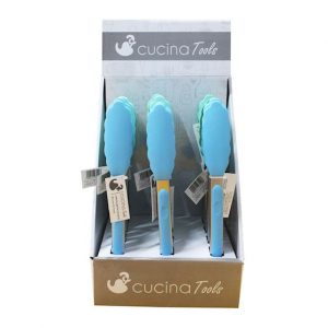 מלקחיים סיליקון עם נירוסטה ראש עגול כלי מטבח