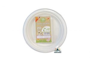 צלחת קנה סוכר 7 עגולה כלים חד פעמיים