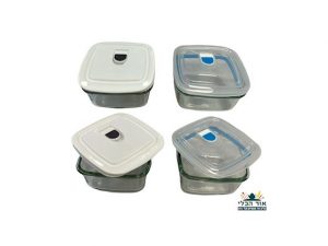 קופסת אחסון מזכוכית עם וואקום 430 מ"ל אחסון וארגון